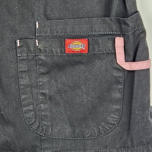 NurseDickies Missy Fit Scrubs Top XS - Black & Pink Soft Comfort 3-Pocket Design - Picture 5 of 9